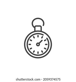 Stopwatch time line icon. linear style sign for mobile concept and web design. Stopwatch outline vector icon. Symbol, logo illustration. Vector graphics