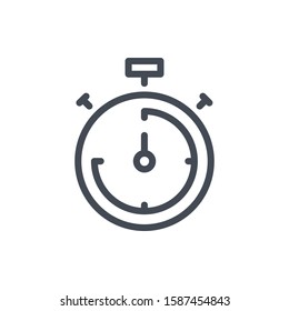 Stopwatch with time piece line icon. Timer countdown vector outline sign.