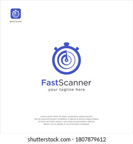 Stopwatch Time radar scanning logo icon for brand company vector illustration