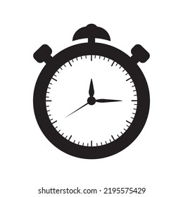 Stopwatch timer alarm clock  icon | Black Vector illustration |
