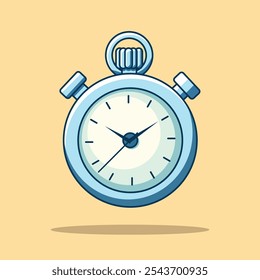 Stopwatch Timer Cartoon Vector Icon Illustration. Clock Object Icon Concept Isolated Premium Vector. Flat Cartoon Style