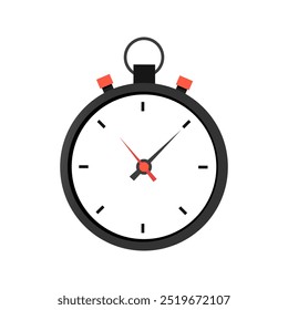 Stopwatch timer clock icon isolated on white background.	