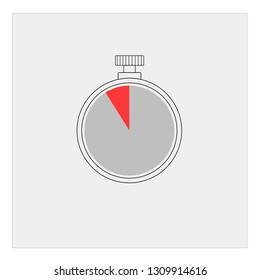 Stopwatch, timer flat vector icon for apps and websites, shows 60 minutes.