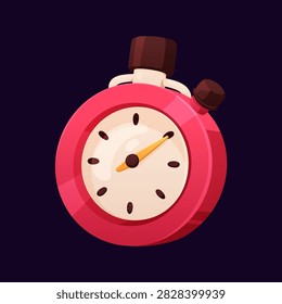 Stopwatch timer, game interface icon. Countdown clock and time limit symbol for GUI. Fast speed, race design element in cartoon style. Chronometer for count down. Isolated flat vector illustration