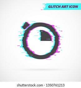 Stopwatch And Timer Glitch Icon Vector. Speed Clock Sign.