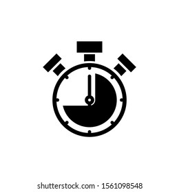 Stopwatch timer icon in black flatt design, icon vector design eps 10