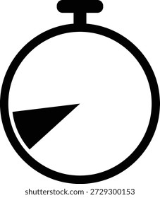 Stoppuhr-Zeitgeber-Symbol mit schwarzem Umriss und weißem Gesicht