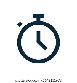 Stopwatch or timer icon, Black and  write
