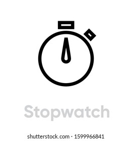 Stopwatch timer icon. Editable stroke