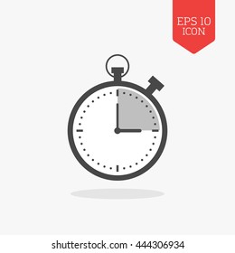 Stopwatch, timer icon. Flat design gray color symbol. Modern UI web navigation, sign. Illustration element