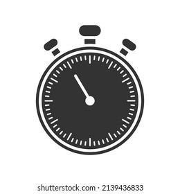 Stopwatch timer icon. Flat vector illustration.