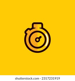 Stoppuhr Timer Icon Illustration Gelb Bearbeitbare Farbe