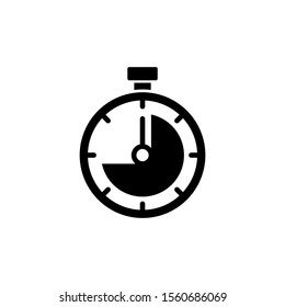 Stopwatch timer icon inblack flat design, icon vector design eps 10