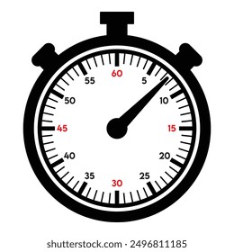 Stopwatch or timer icon isolated on transparent backgorund. Countdown pictogram sign.