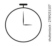 Stopwatch Timer Icon Line Vector – Minimal Chronometer Clock Outline Design
