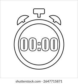 Stopwatch timer icon, Line Vector graphics
