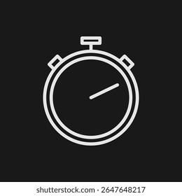 Stopwatch and Timer Icon for Measuring Speed, Race Performance, and Urgent Project Deadlines