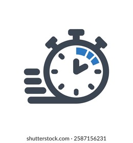 Stopwatch Timer Icon On White Background