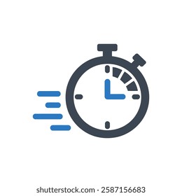 Stopwatch Timer Icon On White Background