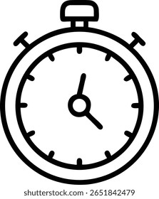 A stopwatch timer icon representing time management, efficiency, and productivity in task management. 100