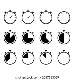Stopwatch Timer Icon set for apps and web sites