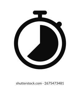 Stopwatch timer isolated icon on white background. Vector illustration