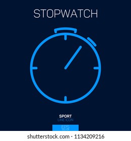 Stopwatch Timer line icon blue