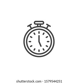 Stopwatch Timer line icon. linear style sign for mobile concept and web design. Chronometer outline vector icon. Time speed symbol, logo illustration. Vector graphics