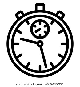 Stopwatch timer line icon, sport game concept. Vector graphics. Clock watch sign on white background, style mobile or design