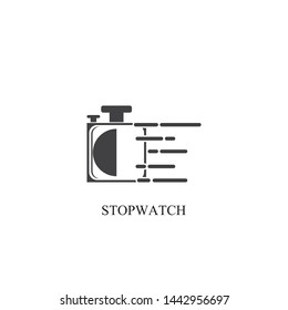 stopwatch timer logo template web icon design element vector
