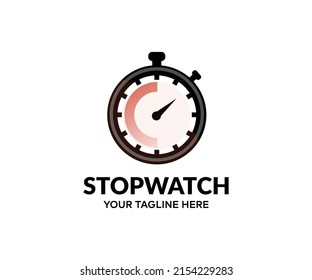 Stopwatch, Timer , Outline stopwatch, alarm logo design. Classic mechanical analog, countdown timer symbol, sport clock with red colored time meaning. Label cooking symbols. Stopwatch vector design.