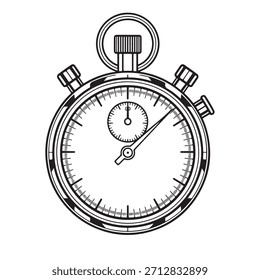 Stopwatch timer outline minimal line art clean silhouette vector file