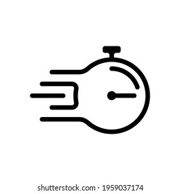 Stopwatch or timer, simple icon. Black icon on white background