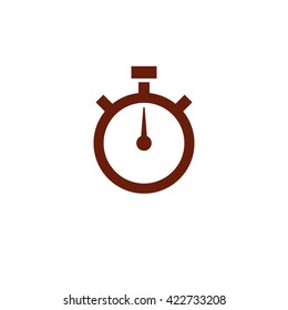 Stopwatch timer. Vector icon brown
