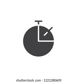 Stopwatch timer vector icon. filled flat sign for mobile concept and web design. Time chronometer simple solid icon. Symbol, logo illustration. Pixel perfect vector graphics