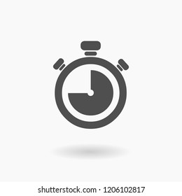 Stopwatch Timer Vector Icon Illustration silhouette