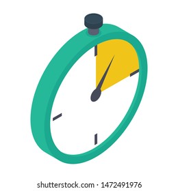 Stopwatch timer vector in isometric design 