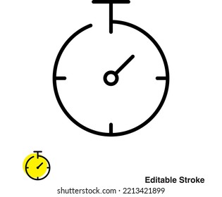 Stopwatch Timer Vector Outline Icon Eps