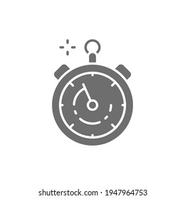 Stopwatch, timer, watch gray icon. Isolated on white background