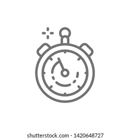 Stopwatch, timer, watch line icon.