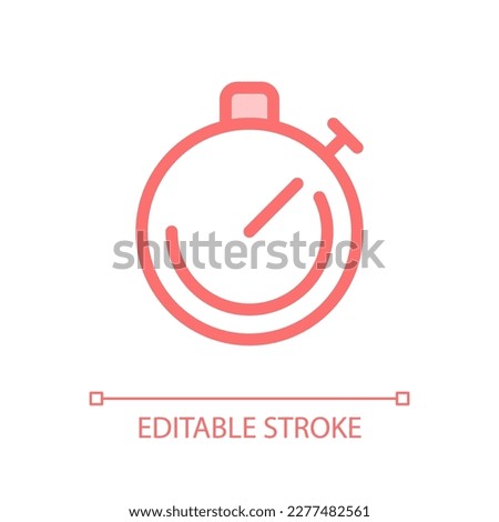 Stopwatch tool pixel perfect glassmorphism ui icon. Control device. Countdown. Color filled line element with transparency. Vector pictogram in glass morphism style. Editable stroke. Arial font used