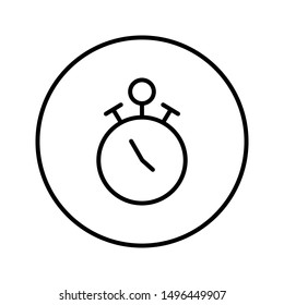Stopwatch. Universal icon for web and mobile application. Vector illustration on a white background. Editable Thin line.