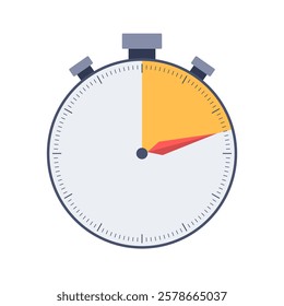 Stopwatch vector color icon. Vector color illustration. Chronometer with time limit factor, deadline concept flat icon. Flat design stopwatch.