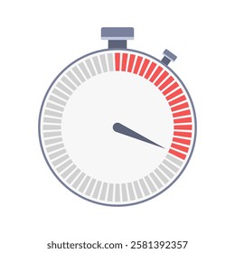 Stopwatch vector color icon. Vector color illustration. Chronometer with time limit factor, deadline concept flat icon. Flat Design Stopwatch.