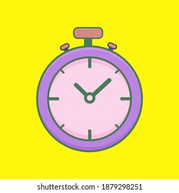 Stopwatch vector design isolated on yellow background