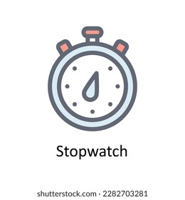 Iconos del contorno de relleno del vector de Stopwatch. Material gráfico simple