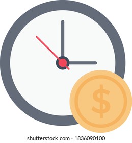 stopwatch vector flat color icon