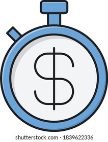 stopwatch vector flat color icon 