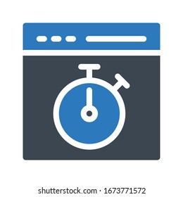 icono de color de glifo vector stopwatch 