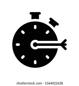 stopwatch vector glyph flat icon